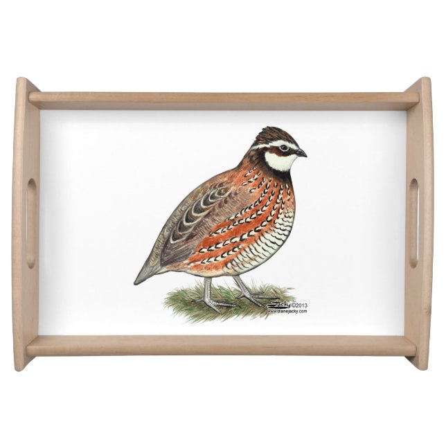 Bobwhite Quail Rooster Serving Tray (Front)