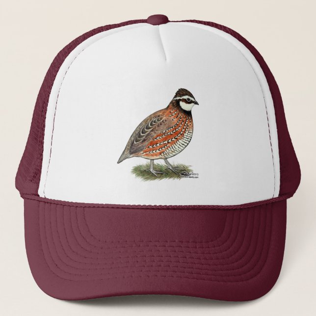 Bobwhite Quail Rooster Trucker Hat (Front)