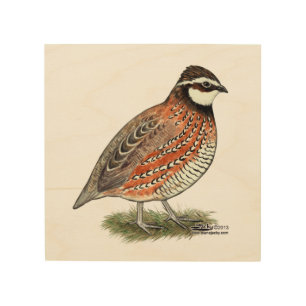 Bobwhite Quail Rooster Wood Wall Art