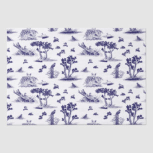 Bobwhite Toile De Jouy Tissue Paper Blue