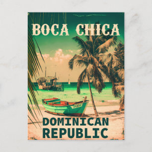 Boca Chica Dominican Republic - Retro Vintage 60s Postcard