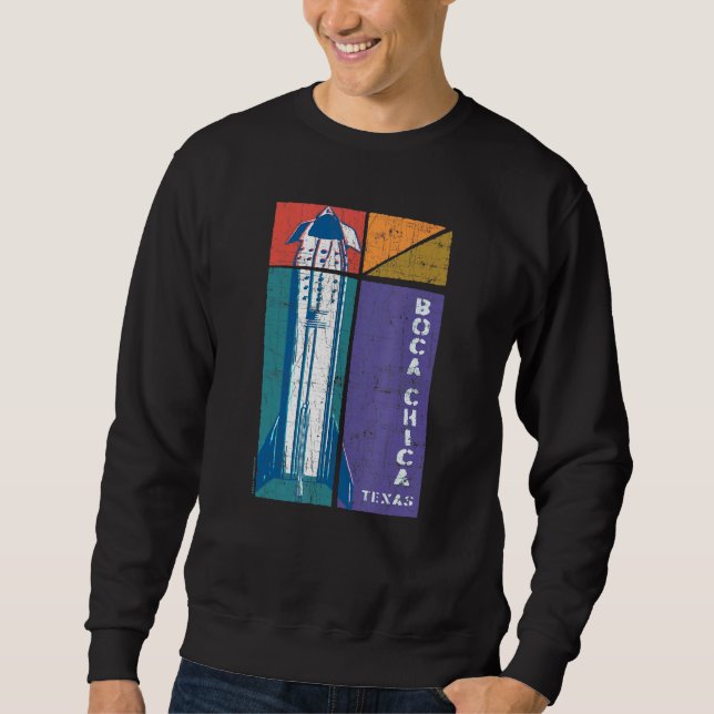 Boca Chica Texas Starship Cool Retro 1 Sweatshirt (Front)