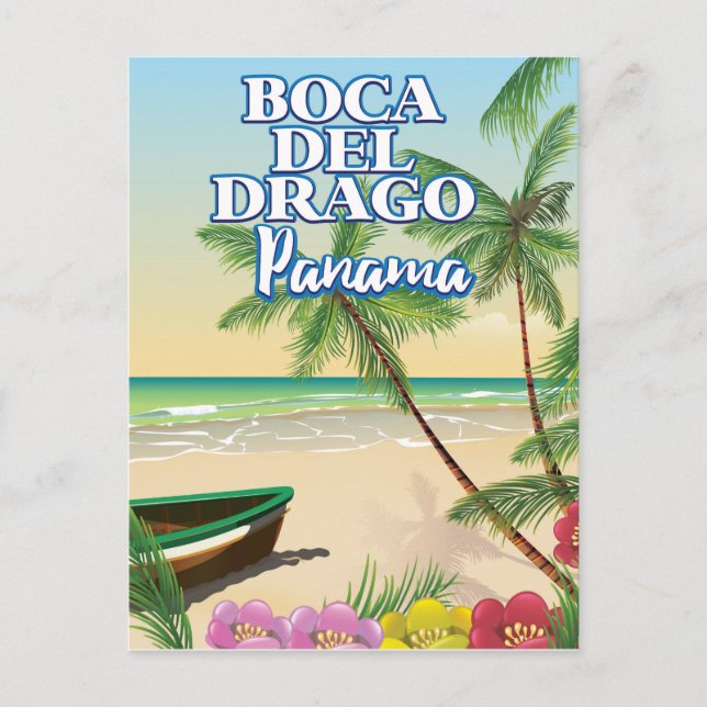 Boca del Drago Panama Beach travel poster Postcard (Front)