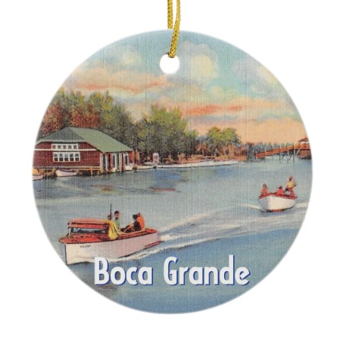 Boca Grande Florida Gasparilla Island Vintage Ceramic Ornament