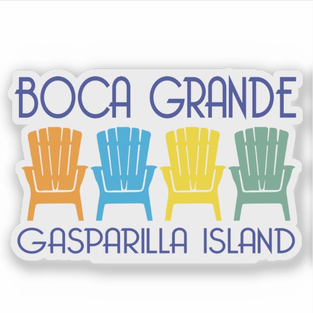 Boca Grande Gasparilla Island Florida beach chairs Sticker (Front)