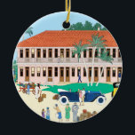 Boca Grande Railroad Depot Ornament<br><div class="desc">Charming illustration of the old Boca Grande Railroad Depot reproduced on an ornament.  This makes a wonderful gift or souvenir of the Island.
The original painting is by artist d.a.gordon dart.  To view more of her work visit - www.dagdart.com</div>