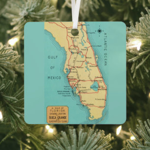  Boca Grande Useppa Florida Map Ornament