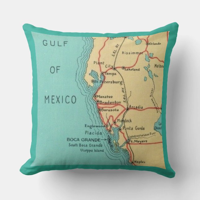 Boca Grande Useppa Throw Pillow (Front)