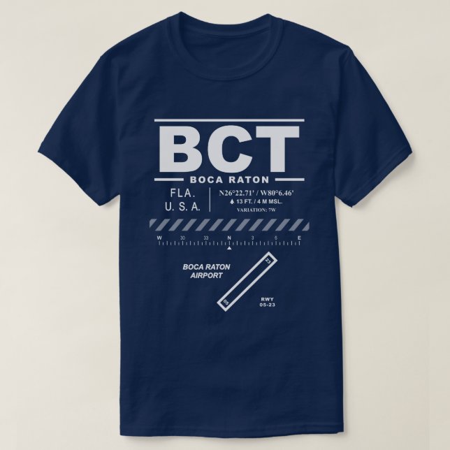 Boca Raton Airport BCT T-Shirt (Design Front)
