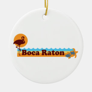 Boca Raton - Beach Design. Ceramic Ornament