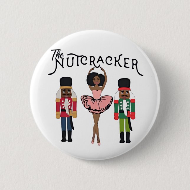Boca Raton Black Nutcracker Funny Christmas  Button (Front)