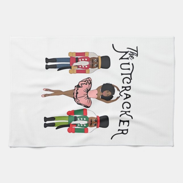 Boca Raton Black Nutcracker Funny Christmas  Kitchen Towel (Horizontal)