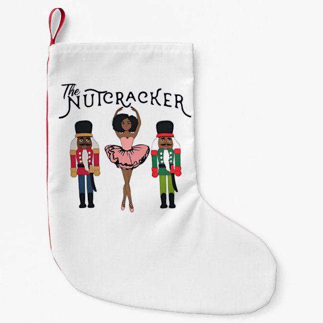 Boca Raton Black Nutcracker Funny Christmas  Small Christmas Stocking (Front)