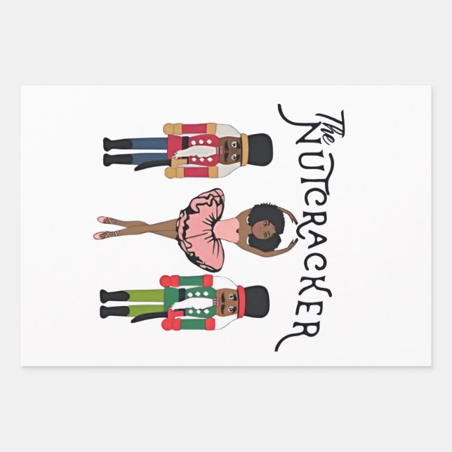 Boca Raton Black Nutcracker Funny Christmas  Wrapping Paper Sheets (Front)