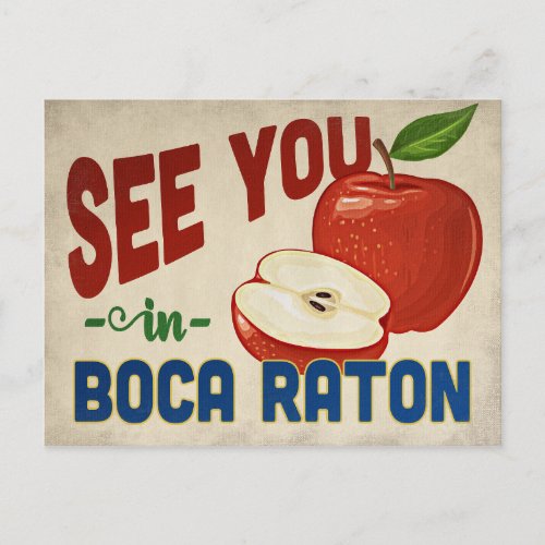 Boca Raton Florida Apple _ Vintage Travel Postcard