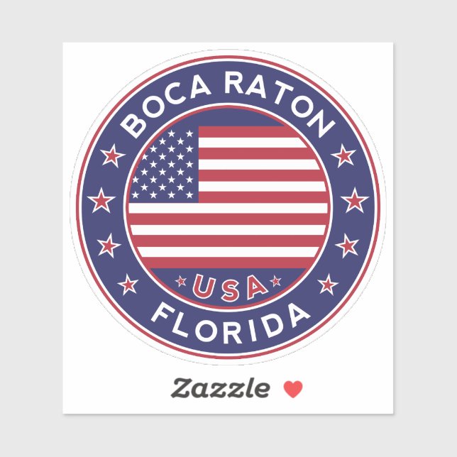 Boca Raton Florida, Boca Raton Sticker (Sheet)