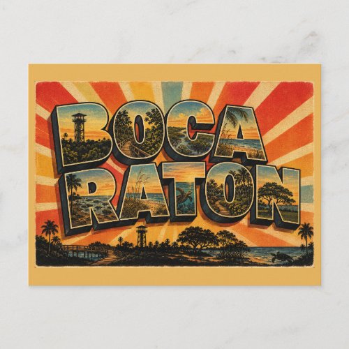 Boca Raton Florida Coastal Preserve Tower Art Postcard