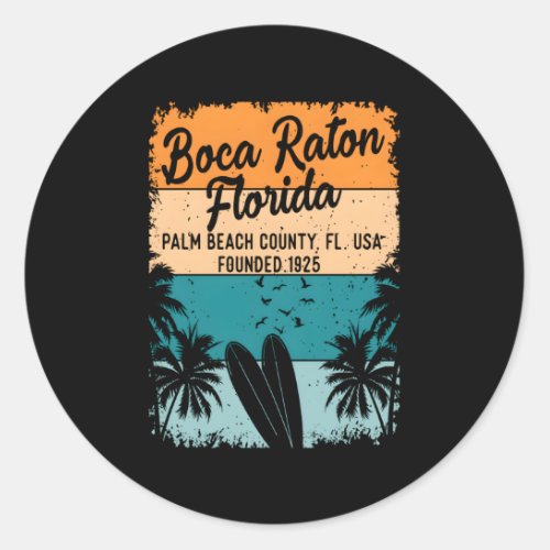 Boca Raton Florida Fl And Classic Round Sticker