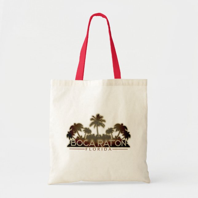 Boca Raton Florida palm tree reusable tote (Front)