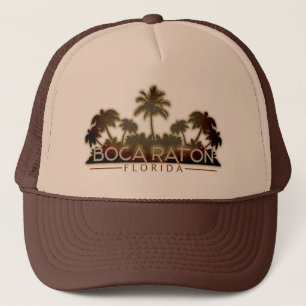 Boca Raton Florida palm tree trucker hat