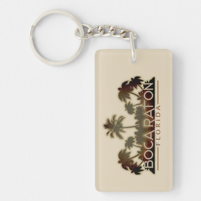 Boca Raton Florida palm tree two side keychain (Front)