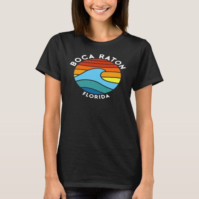 Boca Raton Florida Retro Wave Premium T-Shirt (Front)