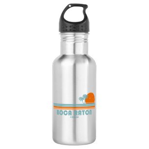 Boca Raton Florida Sun Palm Trees Stainless Steel Water Bottle