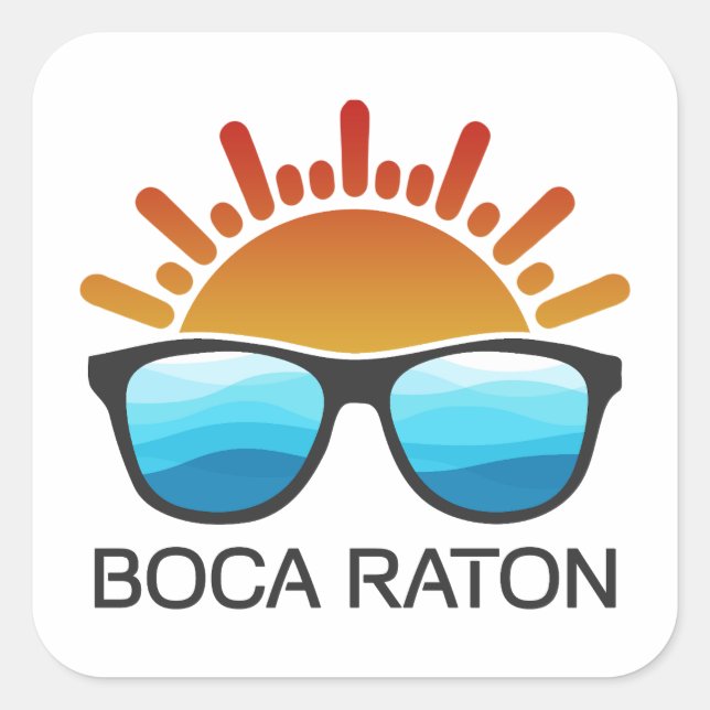 Boca Raton Florida Sunglasses Square Sticker (Front)