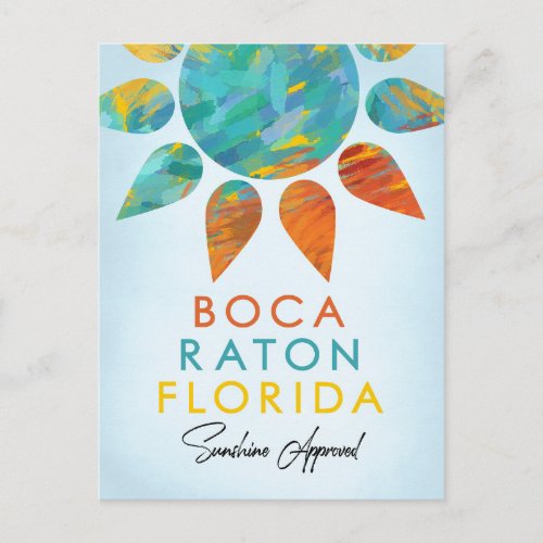 Boca Raton Florida Sunshine Travel Postcard