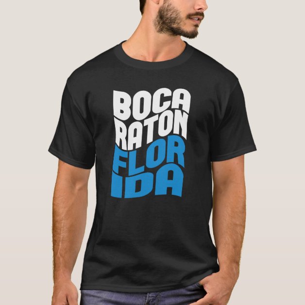 Boca Raton Florida T-shirt – Blue White Modern