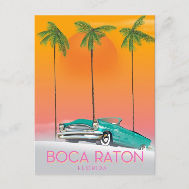 Boca Raton Florida travel poster. Postcard (Front)