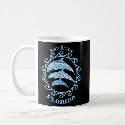 Boca Raton Florida Tribal Dolphins Ocean Animals  Coffee Mug