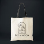 Boca Raton Florida Wedding Weekend Destination Tote Bag<br><div class="desc">Welcome your Boca Raton Florida wedding guests with these custom wedding welcome bags! Embrace the sunny spirit with this classic tote featuring a palm tree and ocean line sketch design. Customize it with the name and location of your wedding. Give your guests a stylish gift to be used long after...</div>