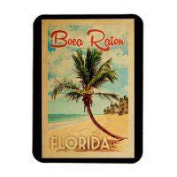 Boca Raton Magnet Florida Palm Tree Beach Vintage