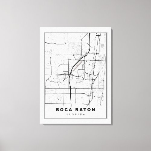 Boca Raton Map Canvas Print