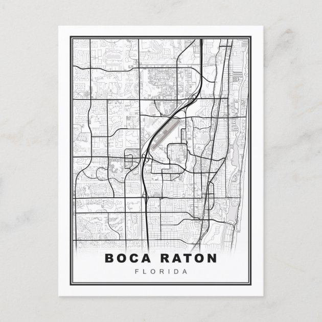 Boca Raton Map Postcard Zazzle Boca Raton Map Postcard Qdey1 630 
