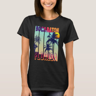 Boca Raton Retro Vintage Style Palm Tree T-Shirt