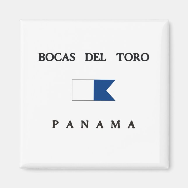 Bocas Del Toro Panama Alpha Dive Flag Magnet (Front)