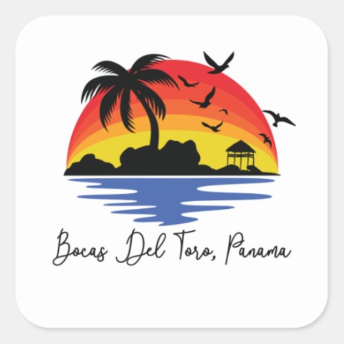 Bocas Del Toro Panama Square Sticker