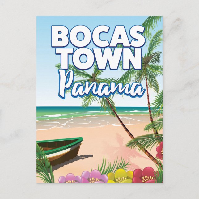 Bocas Town Panama Beach travel poster Postcard (Front)