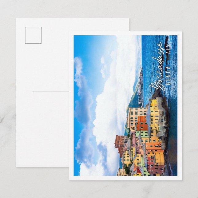 Boccadasse marina panorama in Genoa Italy Postcard (Front/Back)