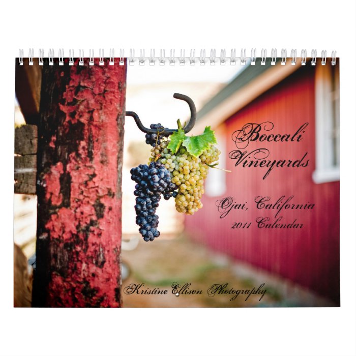 Boccali Vineyards 2011 Calendar