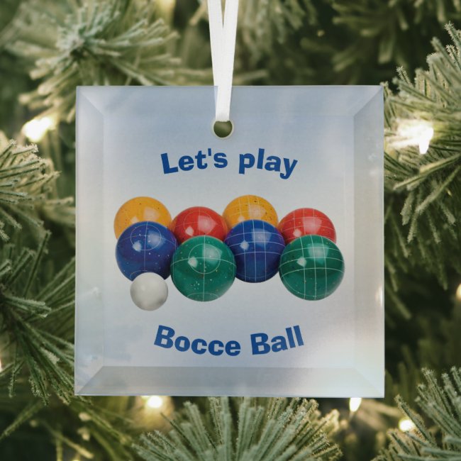 Bocce Ball Beveled Glass Ornament