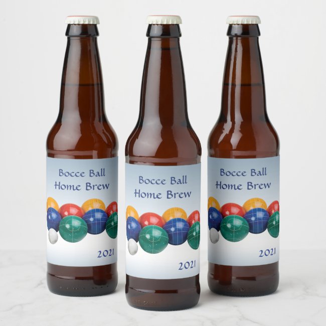 Bocce Ball Blue Beer Label