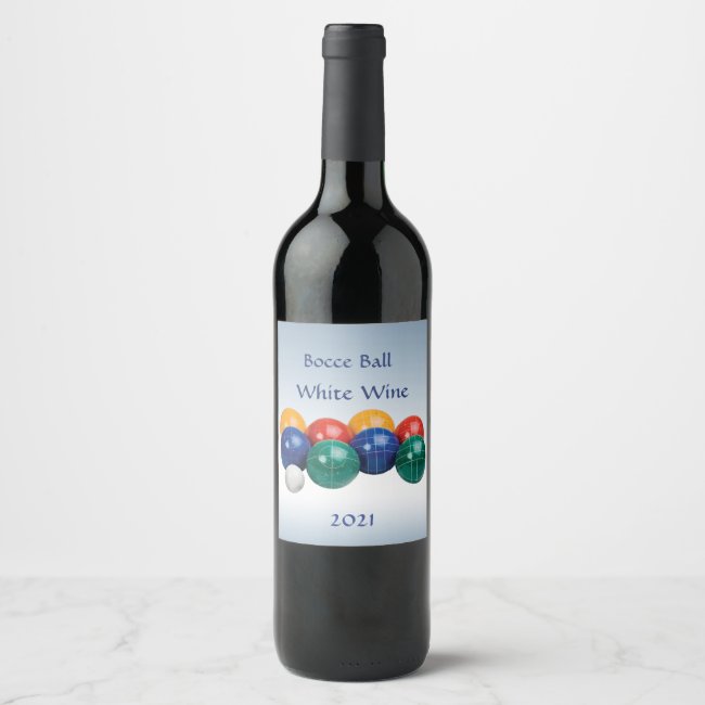 Bocce Ball Blue Wine Label