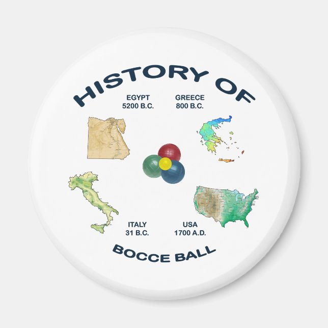Bocce Ball History Magnet (Front)