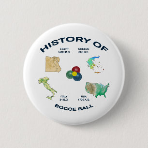 Bocce Ball History Pinback Button
