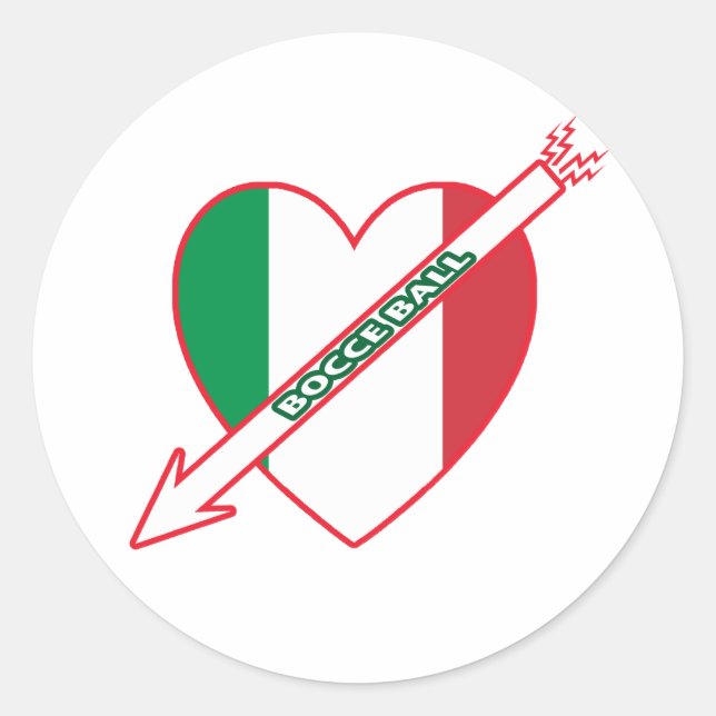 Bocce Ball Italy Flag Classic Round Sticker (Front)