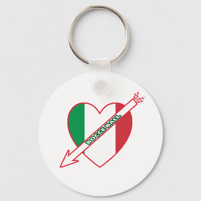 Bocce Ball Italy Flag Keychain (Front)