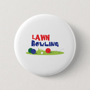 Bocce Ball Lawn Bowling Button